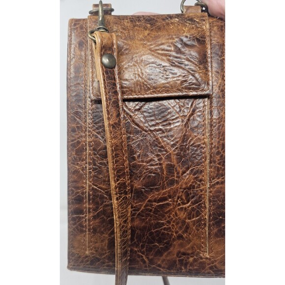 Vtg Rolfs Brown Distressed Leather Organizer Wilderness Collection Crossbody NEW - Picture 4 of 16